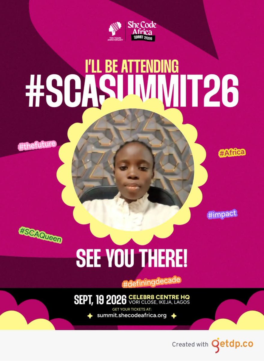 SCAOAU's tweet photo. Match the energy or watch from the sidelines. π
πΎπ₯
#SCASUMMIT26 #SCAQueen #DefiningDecade #WomenInTech
(3/3) https://t.co/V6NnS01koS