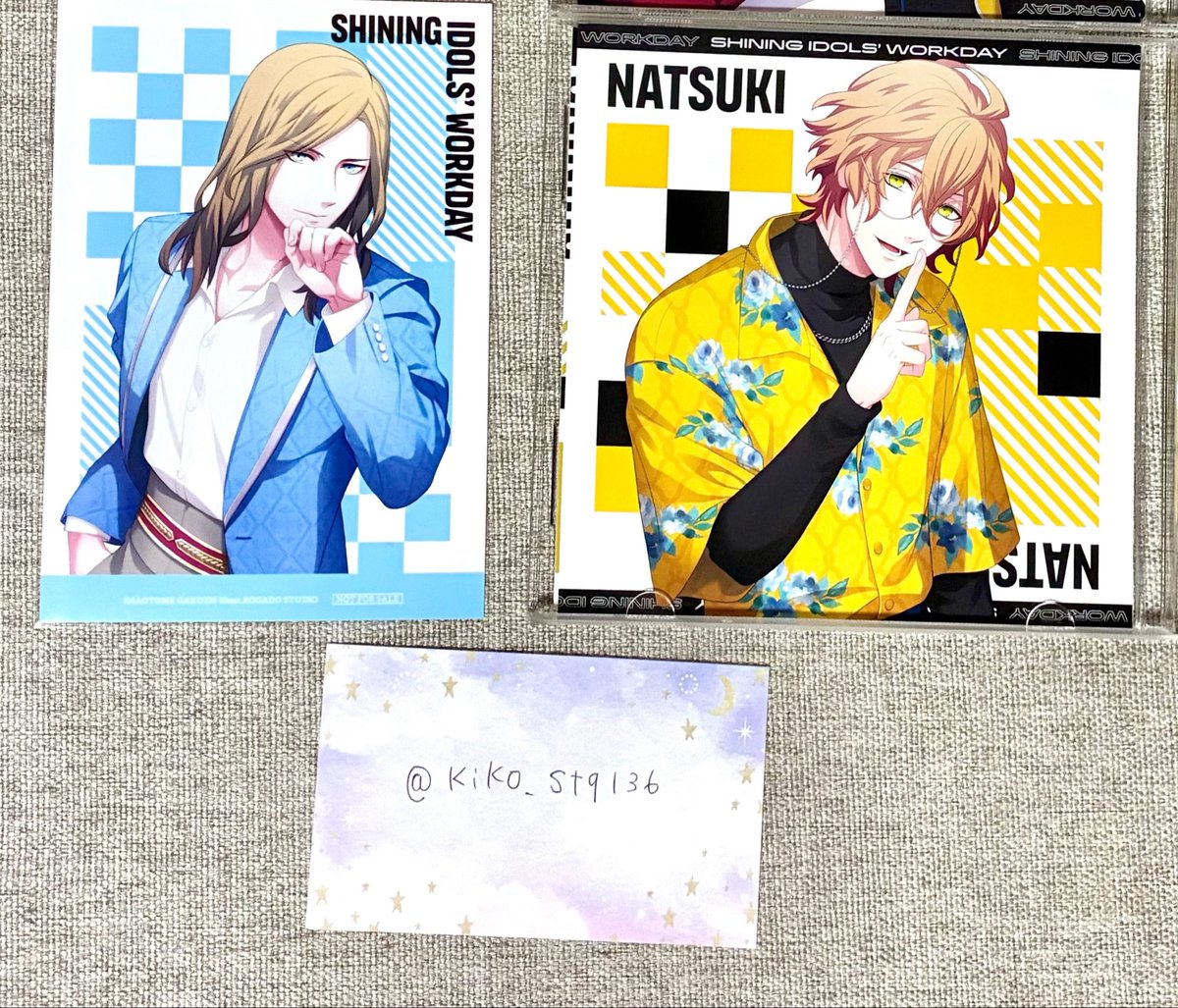 kiko_stq136's tweet photo. 【交換】うたプリ ドラマCD SHINING IDOLS' WORKDAY 特典 早期予約

譲）アナザージャケット:那月
　　ブロマイド:カミュ

求）嶺二

福岡手渡し又は郵送希望
検索からもお気軽にお声がけください🙇‍♀️✨ https://t.co/sOplhq4cFG
