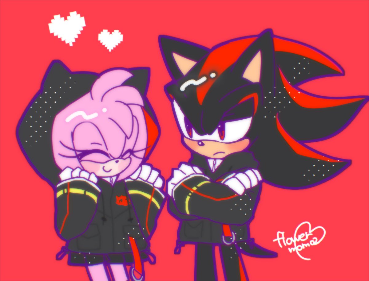 flower_momo2's tweet photo. 着てもらいました🦔🩷💙🤍🖤 https://t.co/cAoiVm8xxj