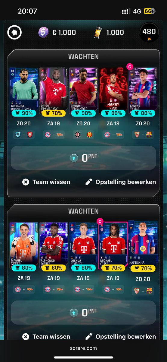 Bramster8's tweet photo. @QTNSorare Going for these this weekend, hopefully Bayern smash https://t.co/dPthZBSOrY