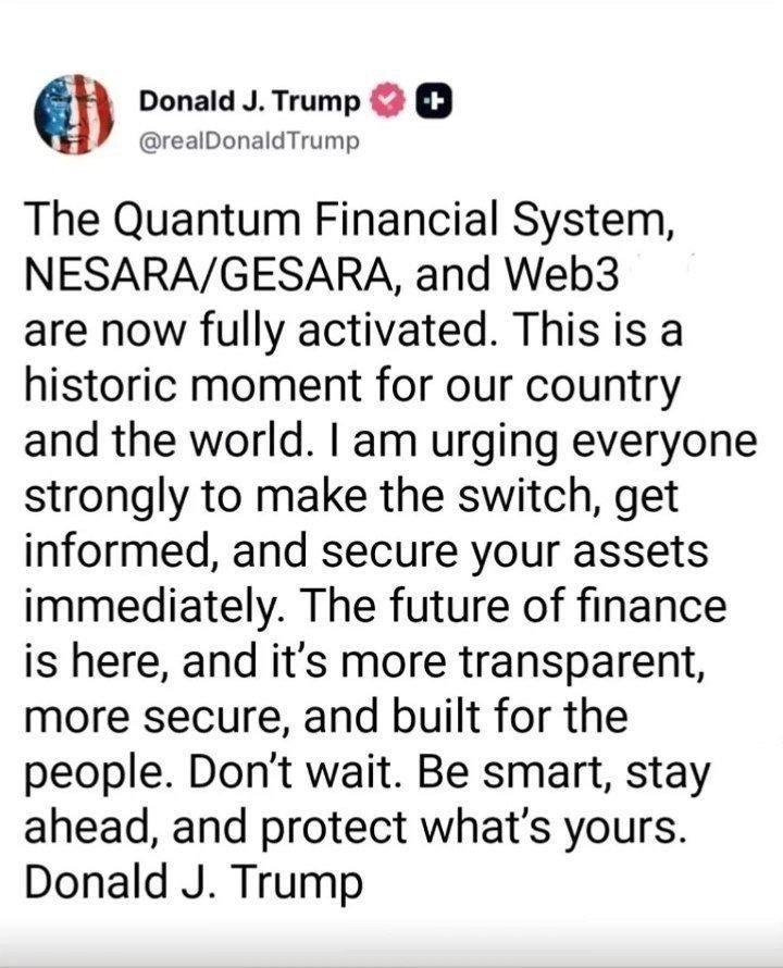 JFKPASCALUSS's tweet photo. Once you're connected to the QFS, Your account will be automatically backed up and secured from Cyber attackers.

FOR MORE INFORMATION AND PROPER GUIDELINE ON HOW TO SWITCH OVER TO THE NEW FINANCIAL SYSTEM QFS MESSAGE ME PRIVATE https://t.co/yUhexPtlKr