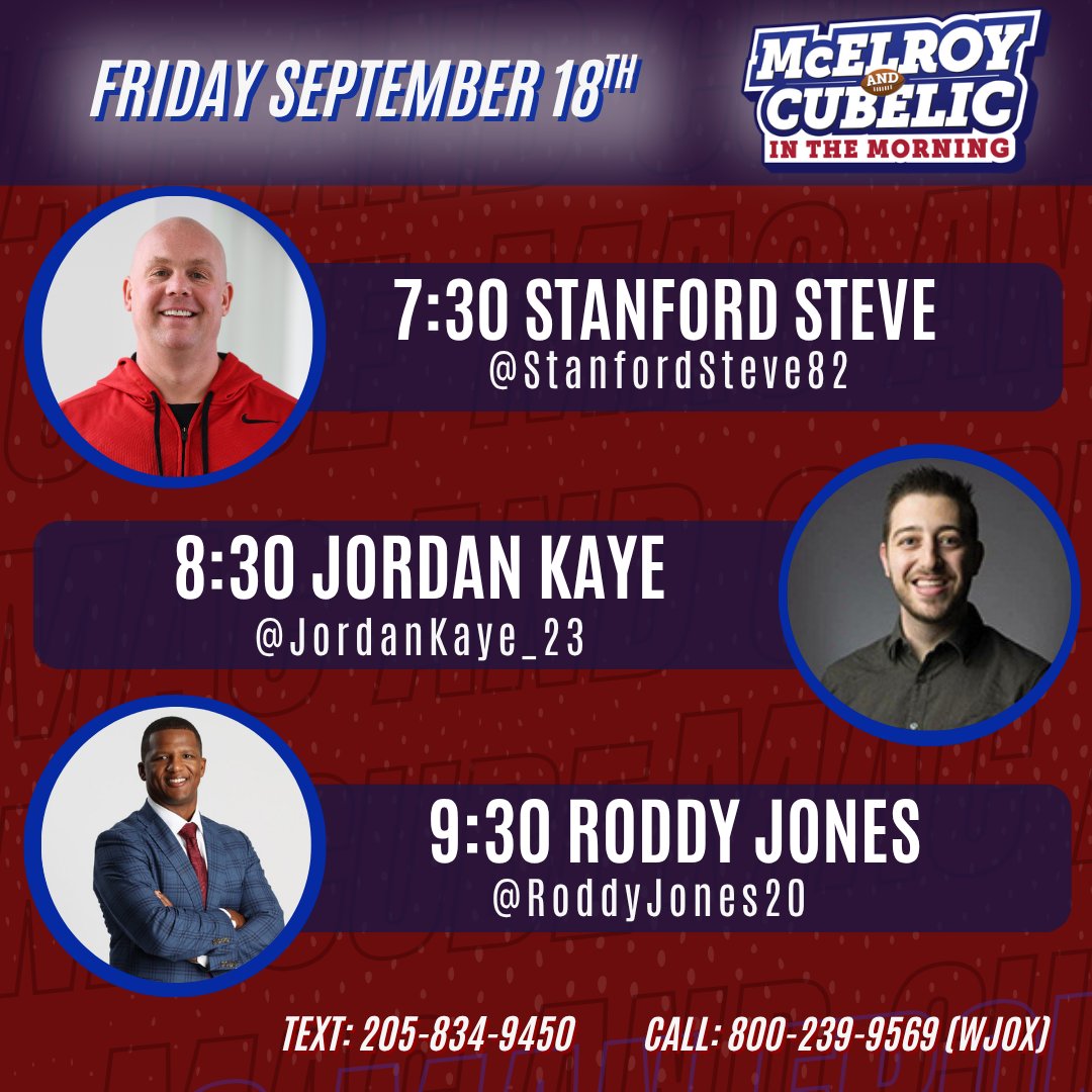 macandcube's tweet photo. MAXXX BALL FRIDAY!! #MacandCube

7:30 @StanfordSteve82 
8:30 @jordankaye_23 
9:30 @RoddyJones20 

@WJOX945 
https://t.co/agNgyjlhn3
@youtube (Jox945) https://t.co/e8UneDGNN5