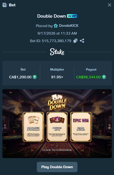 DondeSlots's tweet photo. $1,200 feature spin into $98,000 on Double Down!🤯

Let's Run a $200 Stake Balance #Giveaway (4 x $50)
- Follow Me &amp; @donde_studios 
- Follow @donde_studios on Stake
- Comment Proof, rolling over the weekend!⏰ https://t.co/QBOfv9I8G6