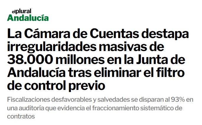 Apu_elrojo's tweet photo. 38.000 millones de euros gastados en 5 años de forma irregular, en el servicio de Salud de la Junta de Andalucía.

Casi nada. https://t.co/bYX17o7QxV