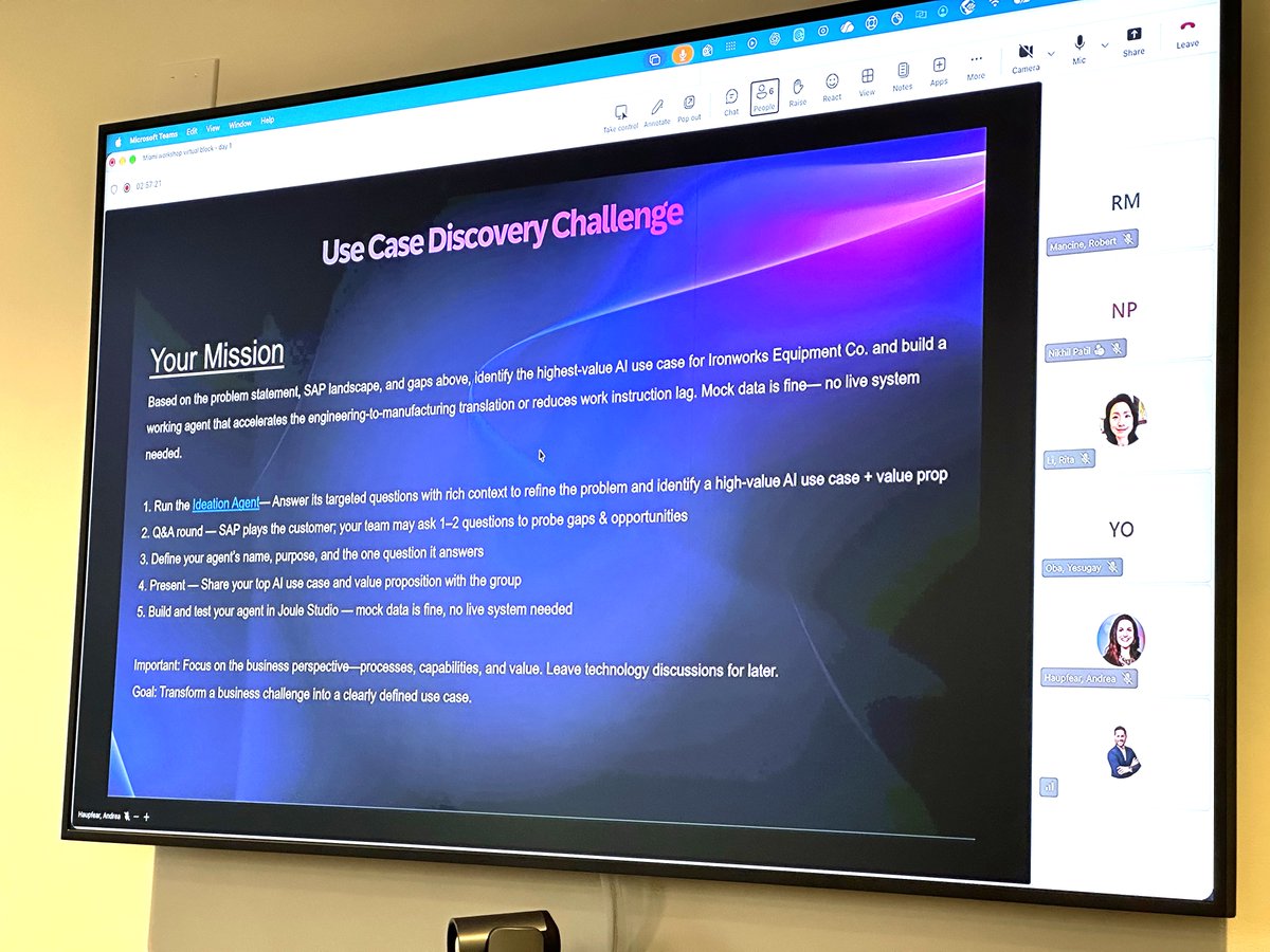 CraveInfotech's tweet photo. Miami, we’re going deeper!

Day 2 of the SAP Americas SCM Partner Agentic AI Workshop took the conversation further, with a closer look at how Agentic AI can shape the future of supply chain.

#SAP #SAPSCM #AgenticAI #BusinessAI #SupplyChain #Joule #SAPBTP https://t.co/OAhNSv9KhH