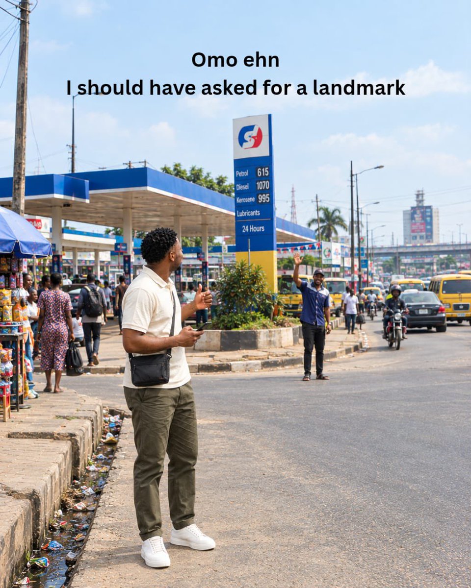 LagosRhythm's tweet photo. “I better get going…” “Just there? Bet!” 😂
And suddenly, you’re in a full-blown Lagos navigation crisis.
Because in Lagos, “just there” is not a location. It’s a challenge. 😭
How many landmarks do you need before you finally find your way? 👀

#LagosRhythm #WelcomeToLagos https://t.co/jClYRJhaZ7