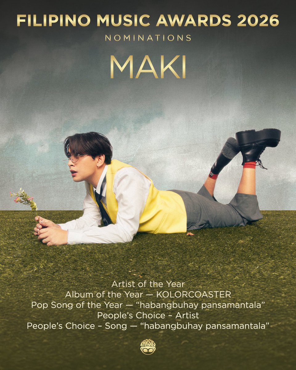 tarsierrecords's tweet photo. Congratulations, Maki, for being nominated on these categories at the Filipino Music Awards 2026! π
#Maki #FilipinoMusicAwards #FMAs #TarsierRecords https://t.co/k4yWKvykLb