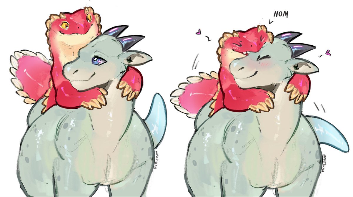 Pietskaa's tweet photo. Dragon lovebites 🩵❤️💛 Ryan and Conrad from Drag'n Wash #furryart https://t.co/J7RFZ2PvJc