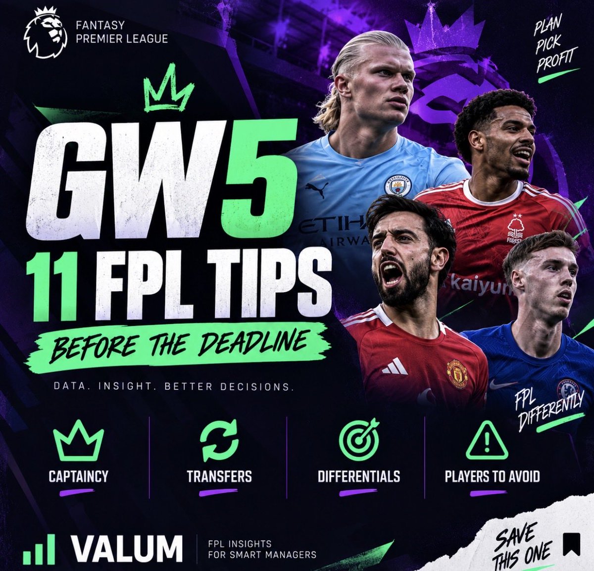 thevalum's tweet photo. 🚨 GW5 | 11 FPL Tips You Need Before the Deadline

Captaincy, transfers, differentials, players to avoid and more. 👇

Save this one. 🔖 https://t.co/Kv7HtQS4na