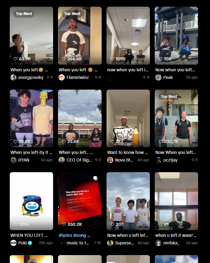 NitronTX's tweet photo. The “When you left” trend has been going insanely viral on TikTok recently with multiple post gaining MILLIONS of views

People are using the big head small body filter under the sound  ‘Let me know” by Juicewrld

TikTok search:
https://t.co/s7MfGWhoA3

Viral TikTok posts:
https://t.co/stvbeLBml7

https://t.co/nu7WFWo64h

https://t.co/KBhOwxpz5V