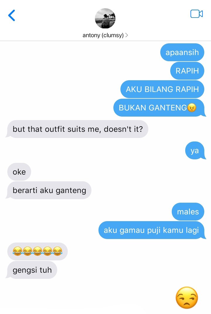 ashze1y's tweet photo. saking gengsinya jian, dia bahkan buat muji antony ganteng aja bilangnya rapih
rapih = ganteng, itu rumus seorang jian yasraja

tonddo tonhee au https://t.co/1vrfwKR5rg