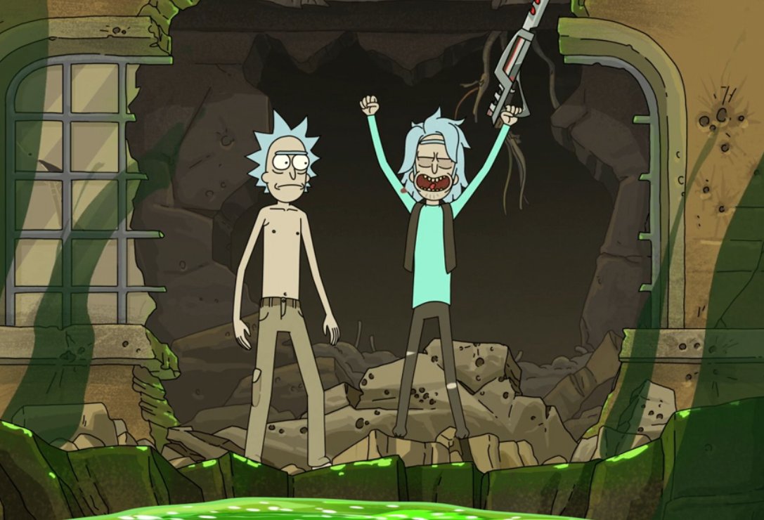rickternally's tweet photo. we really dont talk enough about the fact that memory rick is literally just how birdperson remembers rick from their youth. why do you remember him being such a fag. https://t.co/1rMFWIInji