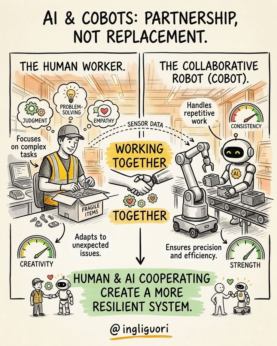 ingliguori's tweet photo. Watched a robot fold laundry yesterday.

It took 3 minutes. My wife does it in 20.

But here's what blew my mind:

The robot NEVER complains about doing it again.

We're obsessed with what robots CAN'T do yet.

Meanwhile, they're already:
✅ Sorting 10,000 packages/hour in warehouses
✅ Performing surgery with sub-millimeter precision  
✅ Harvesting crops 24/7 without breaks

The question isn't "will robots take our jobs?"

It's "what will we do when the boring stuff is automated?"

I don't have the answer.

But I know this: The companies figuring this out NOW will dominate the next decade.

What's your take on robotics in your industry?

#Robotics #Automation #FutureOfWork #Innovation #AI