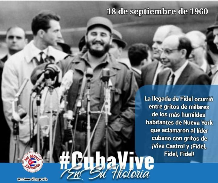 SFerreyan's tweet photo. Viva Castro! Fidel, Fidel, Fidel aclararon al lider en  Nueva York, un día como hoy 18 de Septiembre de 1960.
#FidelPorSiempre https://t.co/sWIszdpZSI