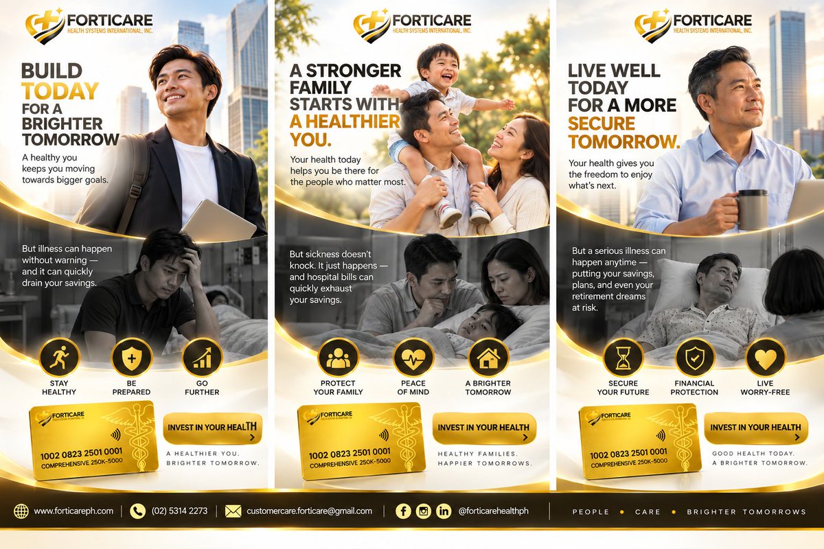 forticareph's tweet photo. Don't let unexpected medical bills drain your hard-earned savings. 🛡️💰

You work hard to build your future, but a serious illness can happen anytime—putting your savings, retirement plans, and dreams at risk. Secure your future and gain ultimate financial protection today. https://t.co/vElSIRXq1u
