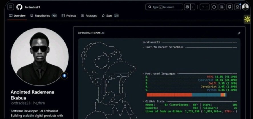 Lordradeez69's tweet photo. @GithubProjects Let's connect: https://t.co/fyl8OSu7Ck https://t.co/QyTFYVZu0P