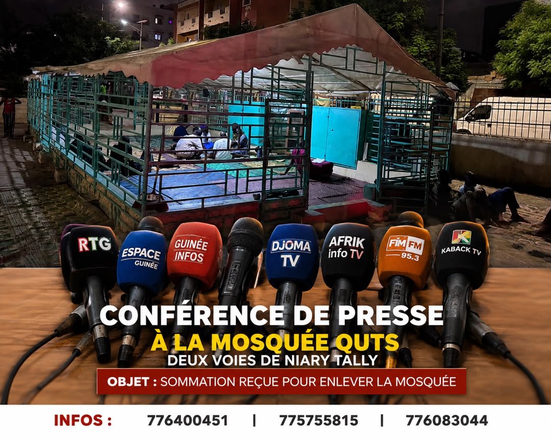 smada221's tweet photo. 🕌 INVITATION À UNE CONFÉRENCE DE PRESSE

Ce vendredi à 17h30, une conférence de presse se tiendra à la Mosquée Quts, située sur les Deux Voies de Niary Tally.

Infos : 776400451 - 775755815 -776083044 https://t.co/PP7WPhZaQf