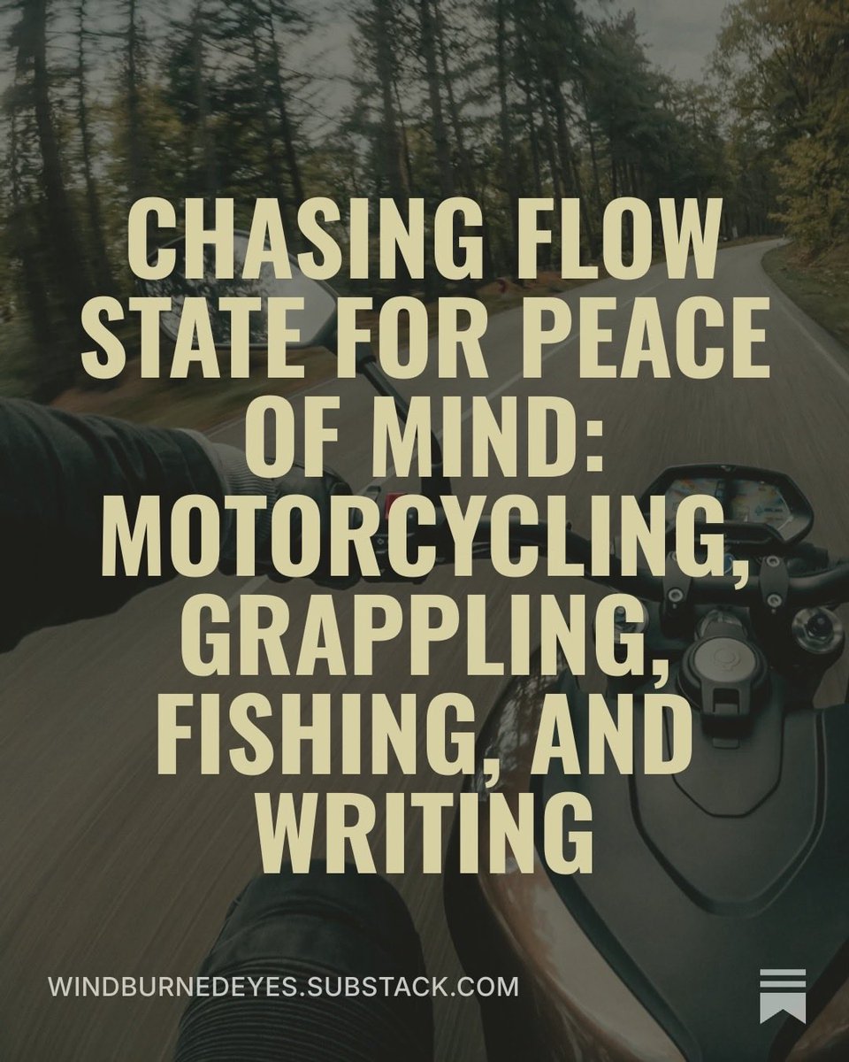 WadeThiel's tweet photo. Today, I take a closer look at how activities like motorcycling (among others) can induce a flow state. #motorcycle #flowstate #mindfulness

https://t.co/k7P5gRgJhw https://t.co/dOYRfG53xe