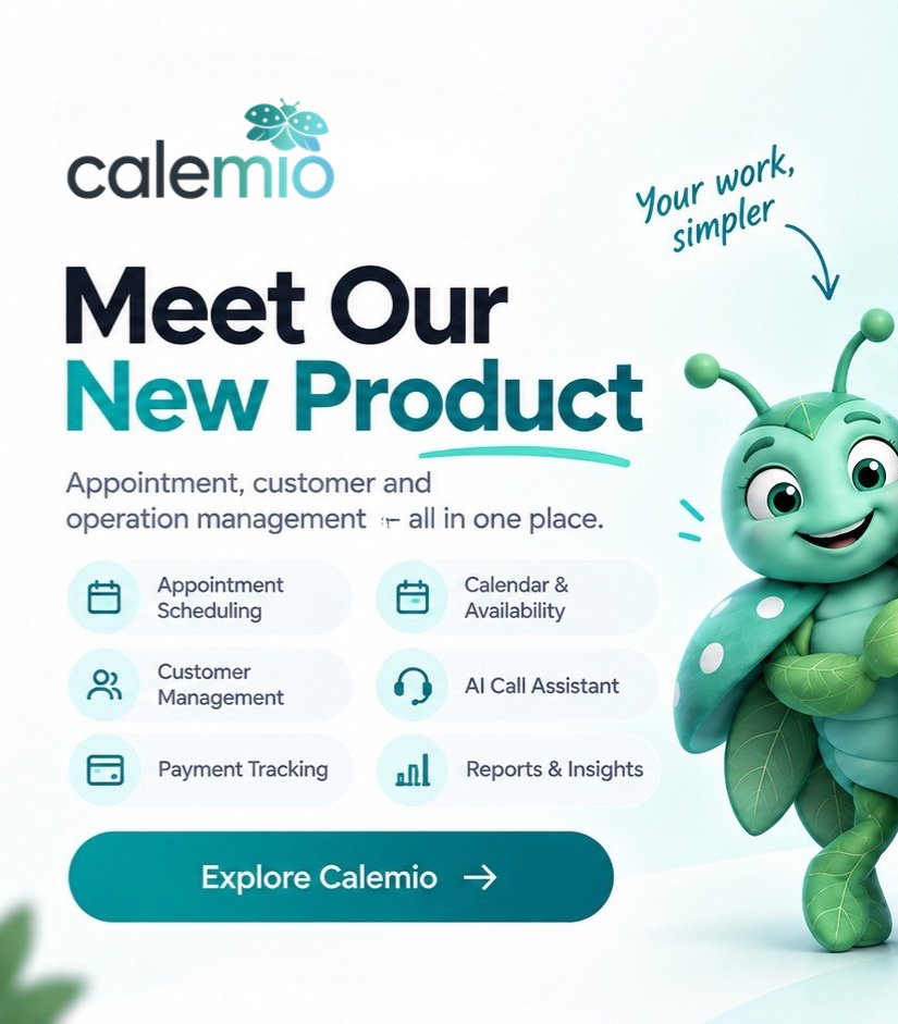 miox_studio's tweet photo. Meet Calemio 
Appointment, customer, payment and AI-powered call management in one place. Built to make everyday operations simpler.

https://t.co/f9NQhCC3IS https://t.co/w3PioBlcwC