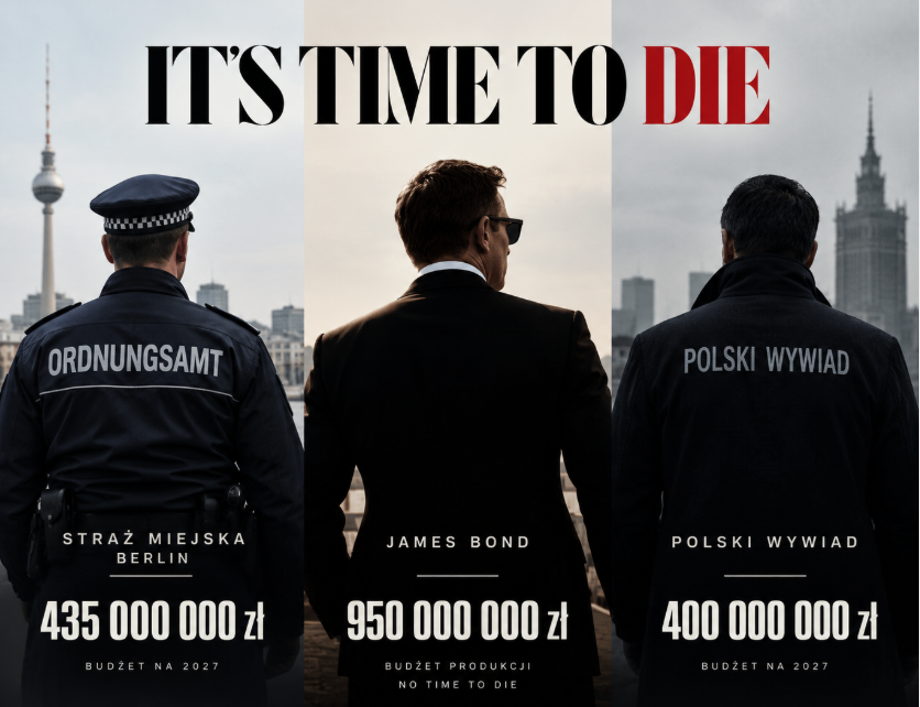 MgShelby's tweet photo. Drony spadają przy polskiej granicy a nasz budżet na wywiad to 404 mln zł.

Dla porównania: budżet straży miejskiej w Berlinie na 2027 rok: 435 mln zł 

Produkcja filmu o Bondzie 950 milionów złotych.