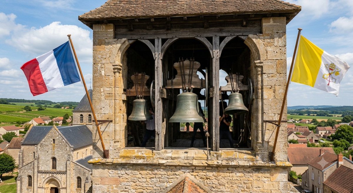 infoscathos's tweet photo. Toutes les cloches de France sonneront le vendredi 25 septembre au moment même où le Pape Léon XIV arrivera en France 🇫🇷 #PapeEnFrance https://t.co/LethZULtHb