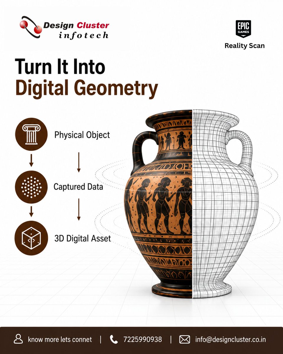 Designclus's tweet photo. What if preserving an object meant more than keeping a record of it? 

Create a detailed digital asset that can support restoration, visualization, education and reuse.

One object. Many possibilities. 🏛️

📩 https://t.co/IBj2HtARpt

#RealityCapture #DigitalPreservation https://t.co/SCkRTxhCGB
