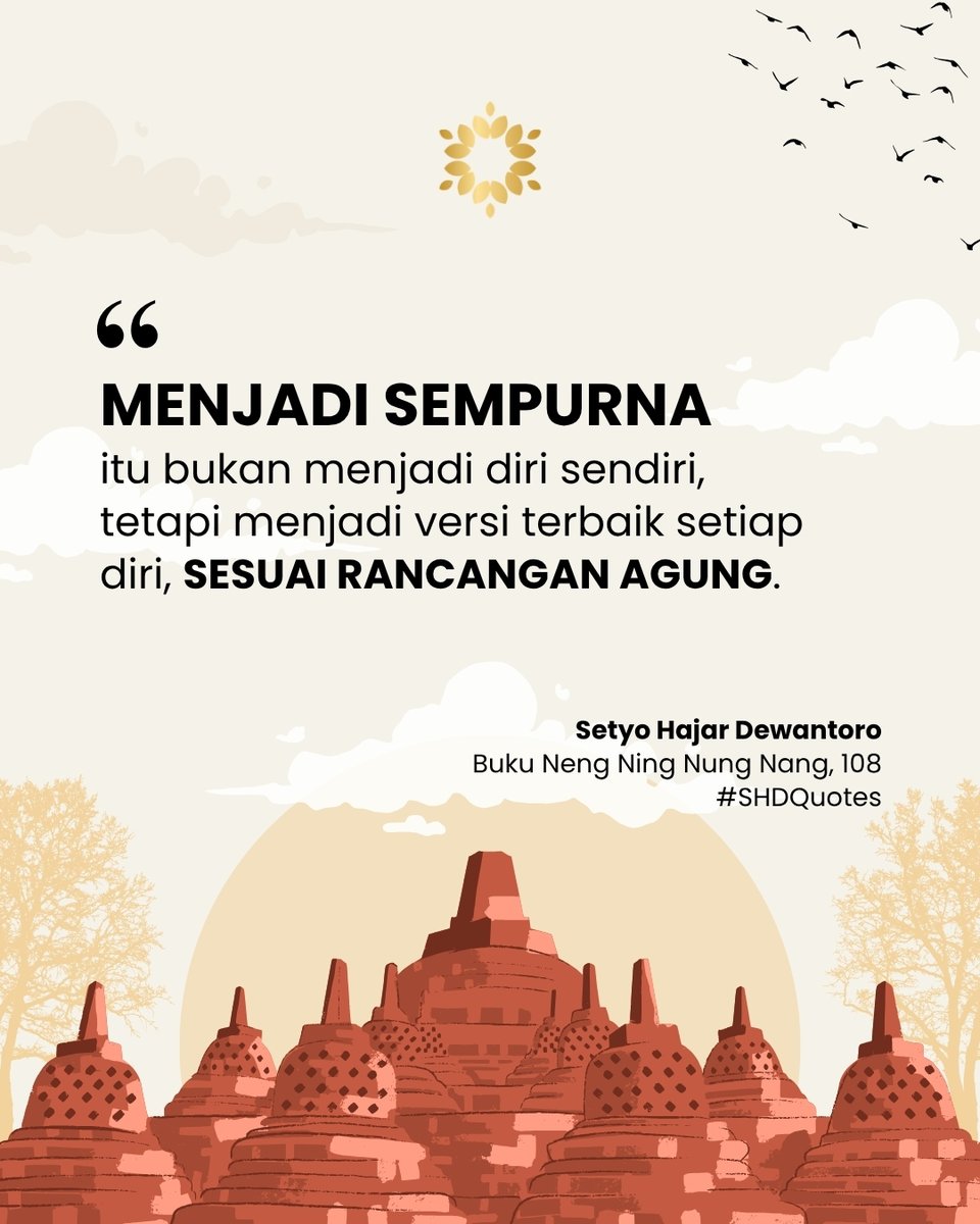 mataharipm's tweet photo. Sesungguhnya, makna hidup bukan sekadar menjadi diri sendiri, tapi menjadi versi terbaik dari diri kita sesuai rancangan agung. 🌱

Mau baca versi lengkapnya?
📖 Buku Neng Ning Nung Nang karya Setyo Hajar Dewantoro bisa kamu pesan di Gemah Ripah Nature’s Corner.

#SHDQuotes https://t.co/Um5InvzXDm