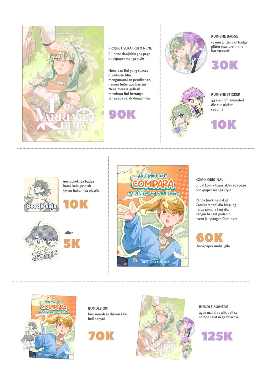 menhilang's tweet photo. ❤️&amp;🔁 are appreciated 
#CF23 &amp; #CMPR7
🗓 15-20 September 2026
🛒Pick up &amp; mail order
🔗 https://t.co/41cqAhODmP
CF Circle .JPEG (booth number tba)
CMPR Warung Magnolia G32

Project Sekai, Ruinene, Original, Apothecary diaries, Jinmao https://t.co/mzs5uYAyl6