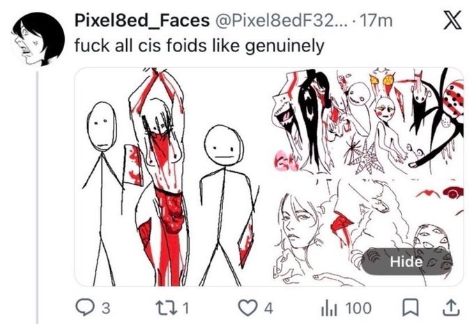GaleraMica's tweet photo. the nazi rapist predator incel himself pretending he's against his own kind just like when Epstein said he hates pedophiles. we all have screenshots of your fantasies with women being mutilated and tortured to death. hopefully you'll add to that funny little trans rate soon https://t.co/ArzxY3BoZ9