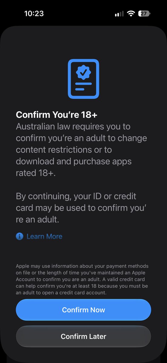 Joshfh1785's tweet photo. @PaulineHansonOz @OneNationAus 

This is wrong you can’t do anything in Australia anymore this Authoritarian Labor government  look what on the new update of the iPhone https://t.co/i0SsLerz0p