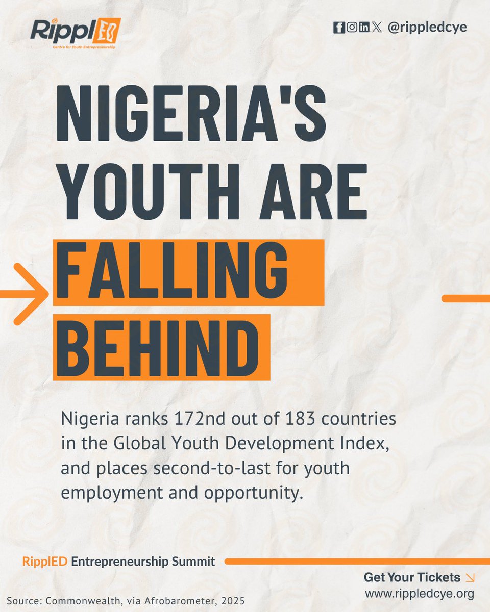 rippledcye's tweet photo. The answer isn't only more jobs. It's more job creators.

If we want a stronger Africa tomorrow, we need to teach our young people to create opportunities today.

Should #entrepreneurship be a core subject in every K12 school? Share your thoughts below.

🔁 Share this #RES2026 https://t.co/B8xpxoVPJW