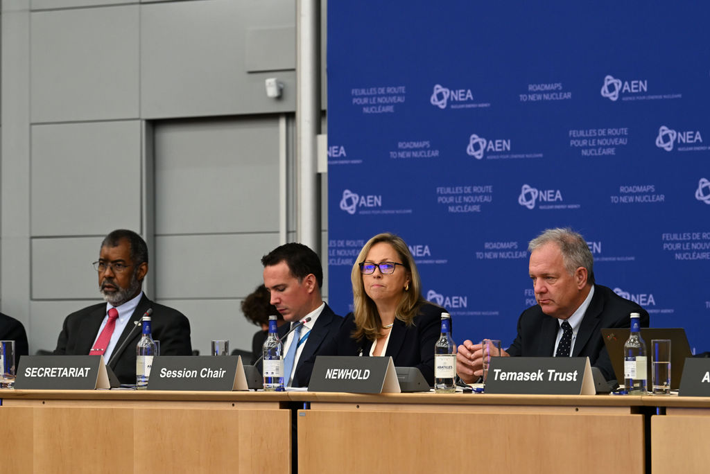 OECD_NEA's tweet photo. The global nuclear workforce and supply chains may not yet be prepared to deal with the scale of global nuclear ambitions. 🏭 

Leaders with experience across the value chain came together to chart a path forward. #RoadmapsToNewNuclear https://t.co/fUt0rSMPeY