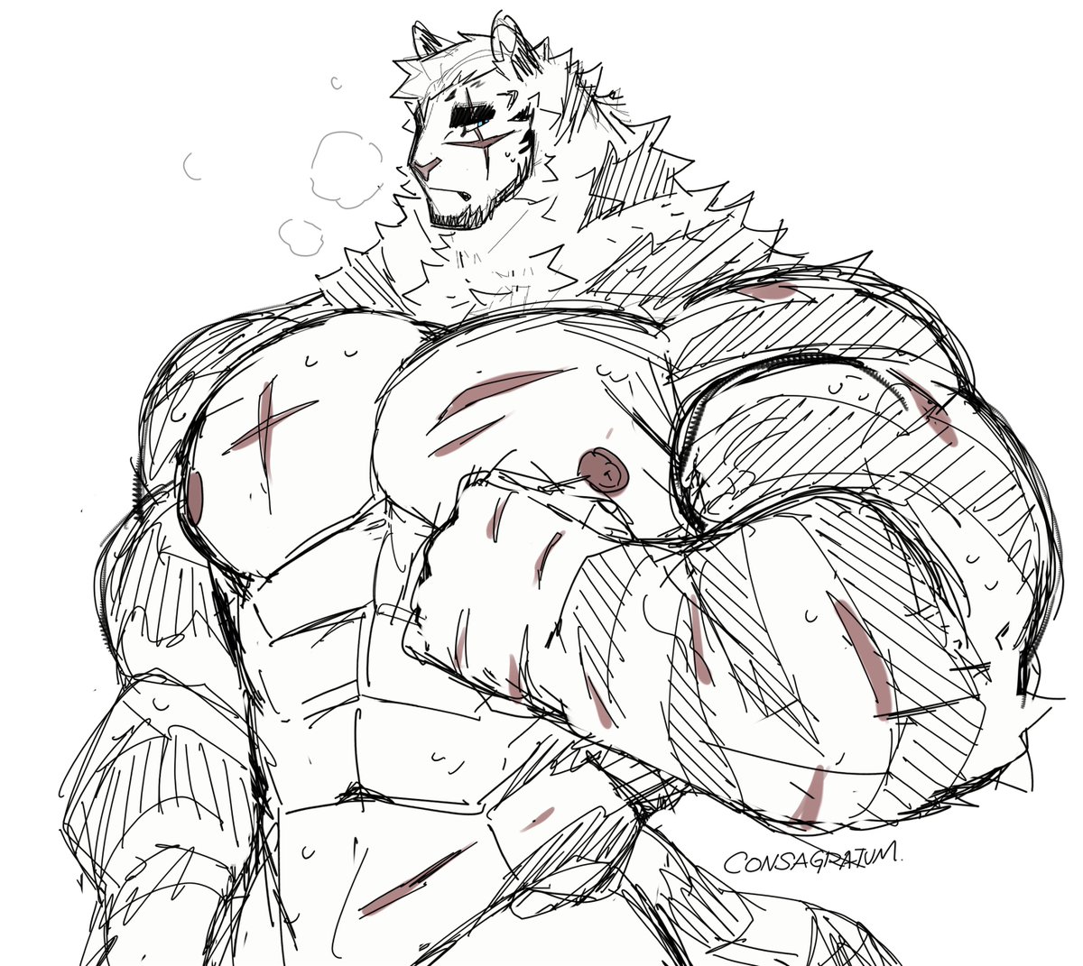 consagratum's tweet photo. quick Monten for biceptember (╹ڡ╹ )

#Mountain #山 #明日方舟 #Arknights https://t.co/eduvckyW6S