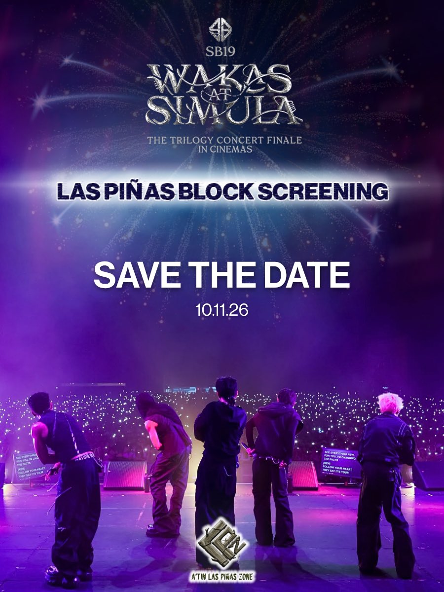 Atin_LPZ's tweet photo. Save the date, A’TIN! 💙✨ 

Registration opens tomorrow at 6:00PM! 🗓️

Stay tuned for the registration details and secure your spot for our Las Piñas Block Screening of WAKAS AT SIMULA! 🎬💙

#SB19 #SB19_IN_CINEMAS
#SB19WakasAtSimula 
#WakasAtSimula #SB19WaS
#AtinLPZ https://t.co/oX3KmQPbX9