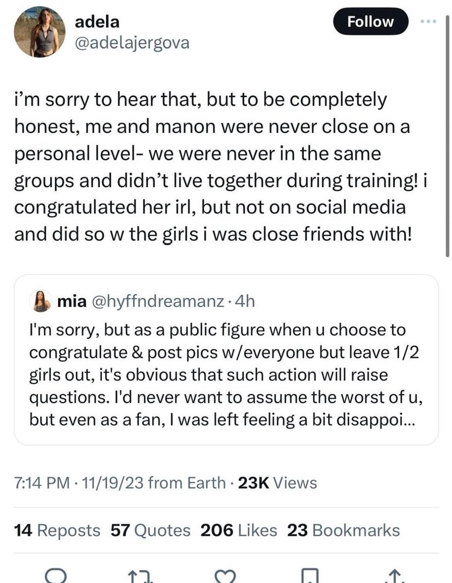 Theoneonline_'s tweet photo. @talknmysht She even admitted herself. She was genuinely an evil jealous bitch. If manon was number one I'd MAYBBBEEE get it but she was ranked like 5 or some shit. There were AT LEAST 18 other girls ahead of Adela and a lot of them couldn't sing or dance for shit but she only came for Manon https://t.co/famRKHCMFc