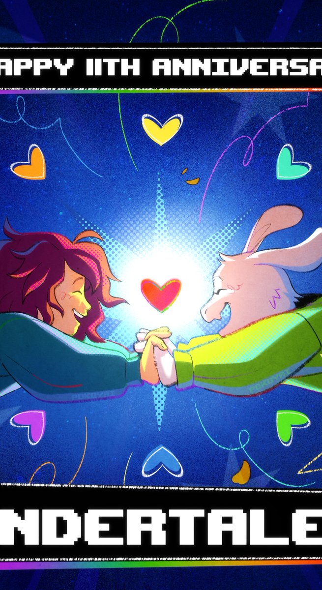 pokoyai's tweet photo. Despite everything, it's still you!❤️Happy 11th anniversary, Undertale! #undertale11thanniversary https://t.co/ViSloic9Gi