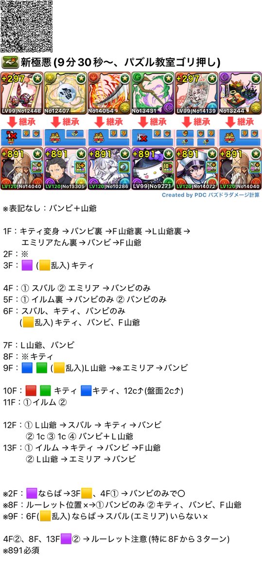 game_su_ki's tweet photo. 新極悪周回
バンビ＋山爺編成🔥

パズル教室ゴリ押し出来る編成、やっとできた⸜( ˶'ᵕ'˶)⸝
でも、釘が使える編成作りたかったなー( ꒪⌓꒪)

一旦50周頑張る( ˶˙º˙˶ )୨

 #パズドラ #新極悪 #バンビ #山爺 https://t.co/WflEhVflJn