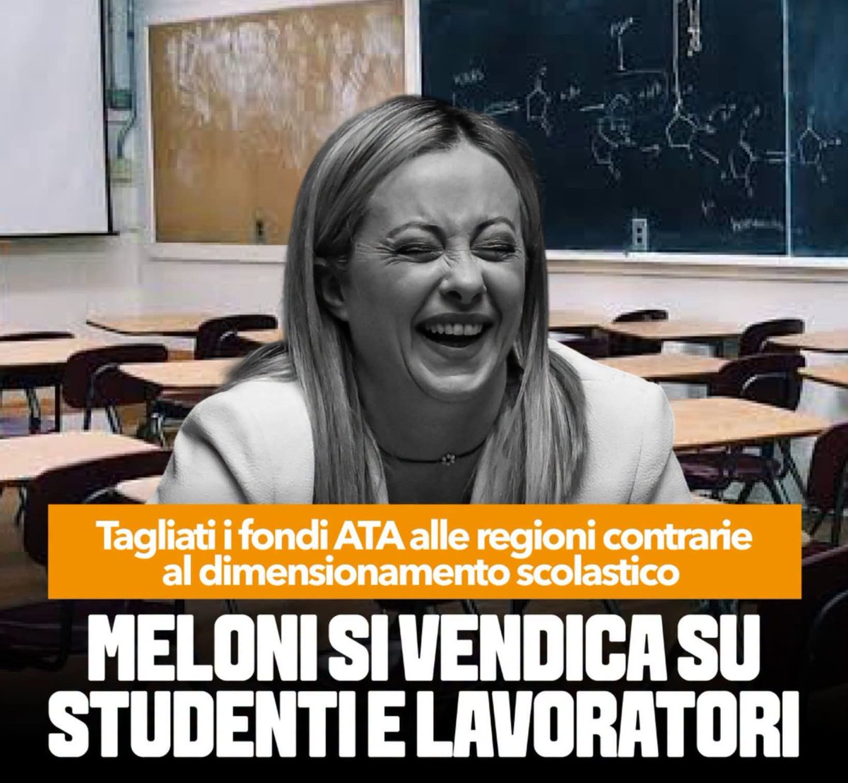 Flexgrimmy_'s tweet photo. Le regioni Umbria, Emilia-Romagna, Sardegna e Toscana sono state escluse dai 19 milioni di euro destinati alle supplenze temporanee del personale ATA. Le fantasie punitive del Governo Meloni diventano così realtà e si traducono in una ritorsione contro la scuola pubblica.

La motivazione è che le nostre regioni non avrebbero proceduto autonomamente al dimensionamento scolastico. Ma il dimensionamento è stato comunque realizzato, attraverso il commissariamento imposto dallo stesso Governo. 

Il paradosso è evidente, le scuole sono state dimensionate, ma ora vengono private delle risorse necessarie per affrontare le conseguenze di quella riorganizzazione.

Non esiste alcuna ragione legata al funzionamento degli istituti che possa giustificare questa scelta. Una supplenza ATA serve a garantire i servizi scolastici, non può diventare uno strumento per colpire un territorio.

Il Governo Meloni perde al TAR, perde politicamente e poi si comporta da bullo. Usa le risorse pubbliche per colpire le Regioni che non si piegano alle sue scelte.

Le Regioni stanno già organizzando per mettere in campo tutte le iniziative necessarie a contrastare questa esclusione.

Le risorse devono andare alle scuole che ne hanno bisogno, non soltanto a quelle amministrazioni che il Governo considera politicamente compiacenti.