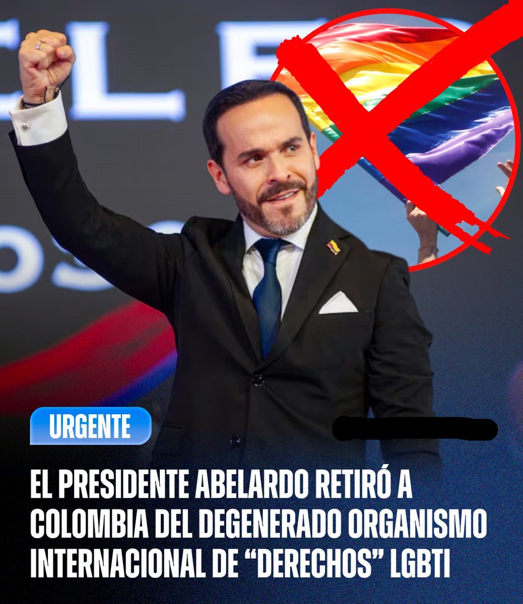 Tony_Libertario's tweet photo. COLOMBIA NO HARA PARTE DE ORGANIZACIONES 
DE DERECHOS LGTB DIJO ABELARDO
Estas de acuerdo con esta medida tomada por 
EL TIGRE?
#Abelardistas 
#patriamilagro https://t.co/7aBbMOCHVK