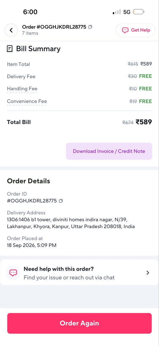 ShreyWatal's tweet photo. @ZeptoNow 
Worst customer service 
Zepto, my order was an hour late, with no call or update about the delay—then you simply cancelled it! Pathetic inventory management and zero respect for customers’ time. Who’s accountable for this experience?
Complaint no: OGGHJKDRL28775 https://t.co/hlK0E1Ucxe