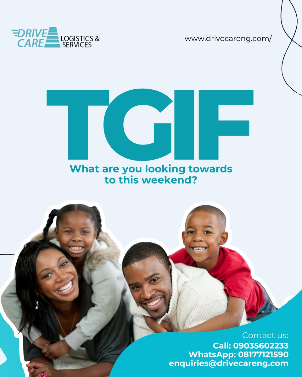 DrivecareNgLtd's tweet photo. TGIF! 🚗

Make this the Friday you stop stressing and start moving smarter.

Need a professional driver, car, bus, van or truck? Drivecare has your next trip, delivery or mobility need covered.

DM us to get started.

#Lagos #Logistics #Trending #TGIF https://t.co/CnPFHQSxGa