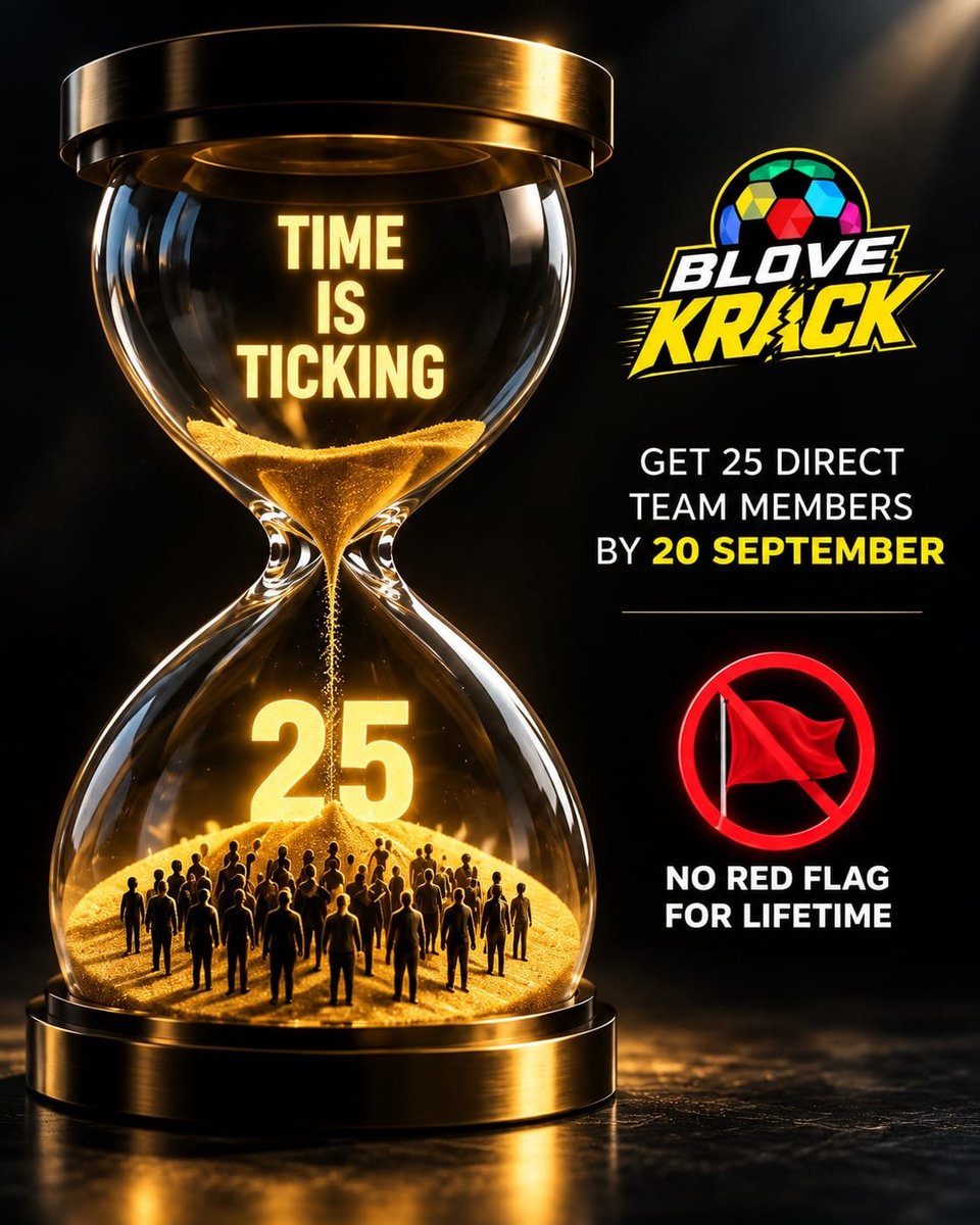 InnovationNo1's tweet photo. BUILD TODAY. BENEFIT FOREVER. 🔥

Bring 25 direct referrals by 20th September and get your Red Flag waived for a lifetime! 🚩❤️

⏳ One deadline. One opportunity. No second chance.

Build your team and secure your lifetime waiver with BLOVE KRACK!

#BLOVEKRACK https://t.co/V0shOILhuO