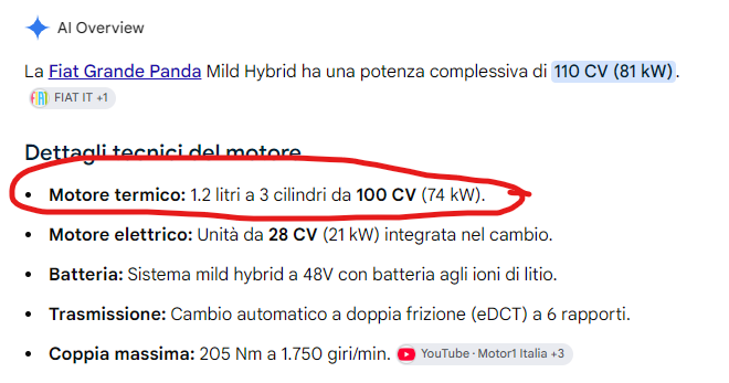 Kherydan's tweet photo. @baffi_francesco La grande panda hybrid paga il bollo solo sulla parte termica del motore, ed è su quella che si basa l'esenzione, non sulla potenza complessiva dell'auto. https://t.co/vJpvdffQ1u