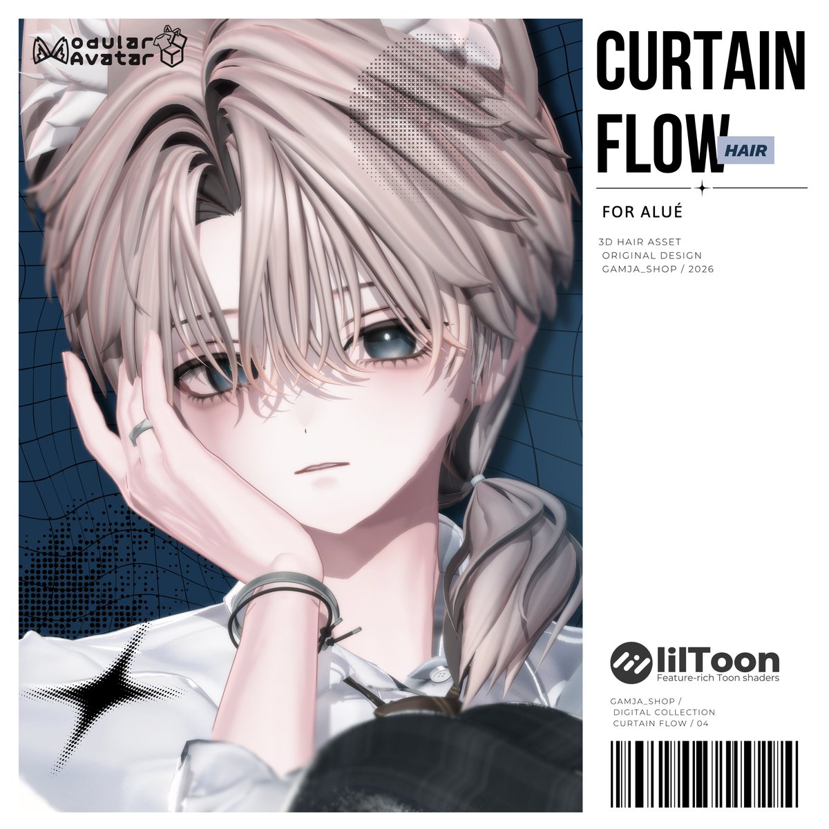 Gamja_hair's tweet photo. 「Curtain Flow」を販売開始します✨

🎉発売記念セール🎉

9月18日～9月20日まで
900円 → 800円！

🎁発売記念キャンペーン🎁

9月18日～9月25日 24:00まで！

抽選で5名様にプレゼント！
さらに…

🔸RP 100件ごとに当選者+1名（最大+5名）
🔸BOOTHの♡100件ごとに当選者+1名（最大+10名）

#VRChat
#VRChatヘア