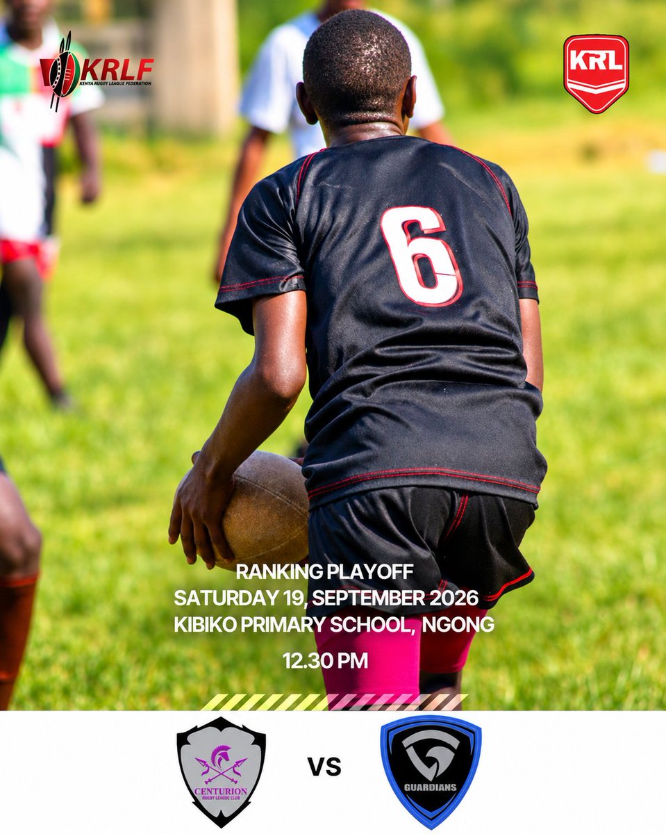 OfficialKRLF's tweet photo. ROAD TO THE GRAND FINAL!

Huge matchday! 🏆

📍 KIBIKO PRIMARY
• 11:00 AM: AP Warriors vs Grizzlies (Semi 1)

• 12:30 PM: Centurion vs Guardians (Ranking Playoff)

📍 NAKURU ATHLETICS CLUB
• 2:00 PM: RV Ruffians vs Hawks (Semi 2)

#KenyaRugbyLeague #RoadToTheFinal https://t.co/X0uXgHS759