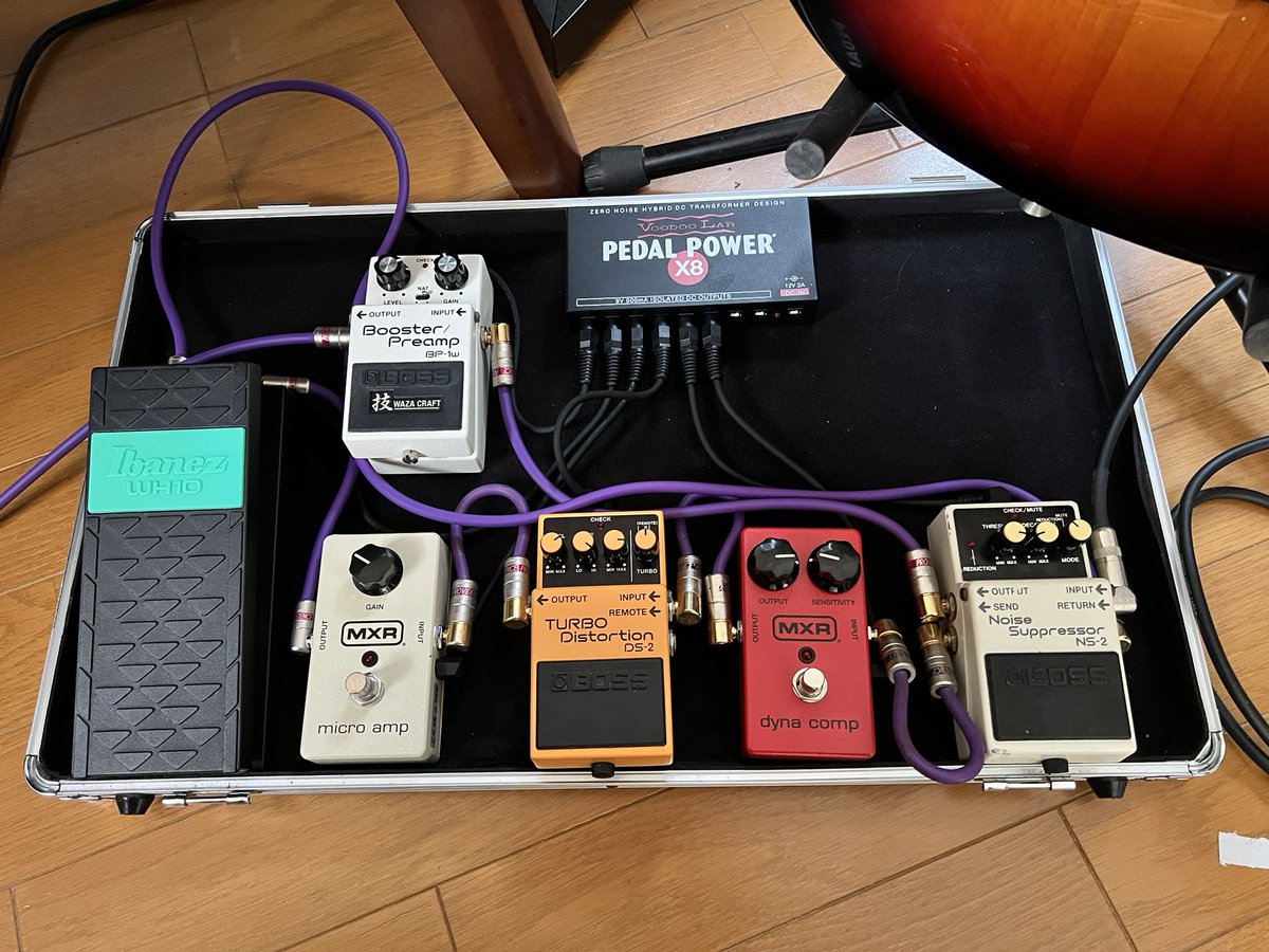 taz_bomb_yamai's tweet photo. New Pedal Board
テーマは『歪は一発で充分だ。』です。
うん、何時ものノリなら確実にサウンドメイク死んだ…。
(テイク2)
#エフェクターボード2026
#ns2
#dynacomp
#turbodistortion
#microamp
#wh10
#bp1w https://t.co/zLXmyGbOC5