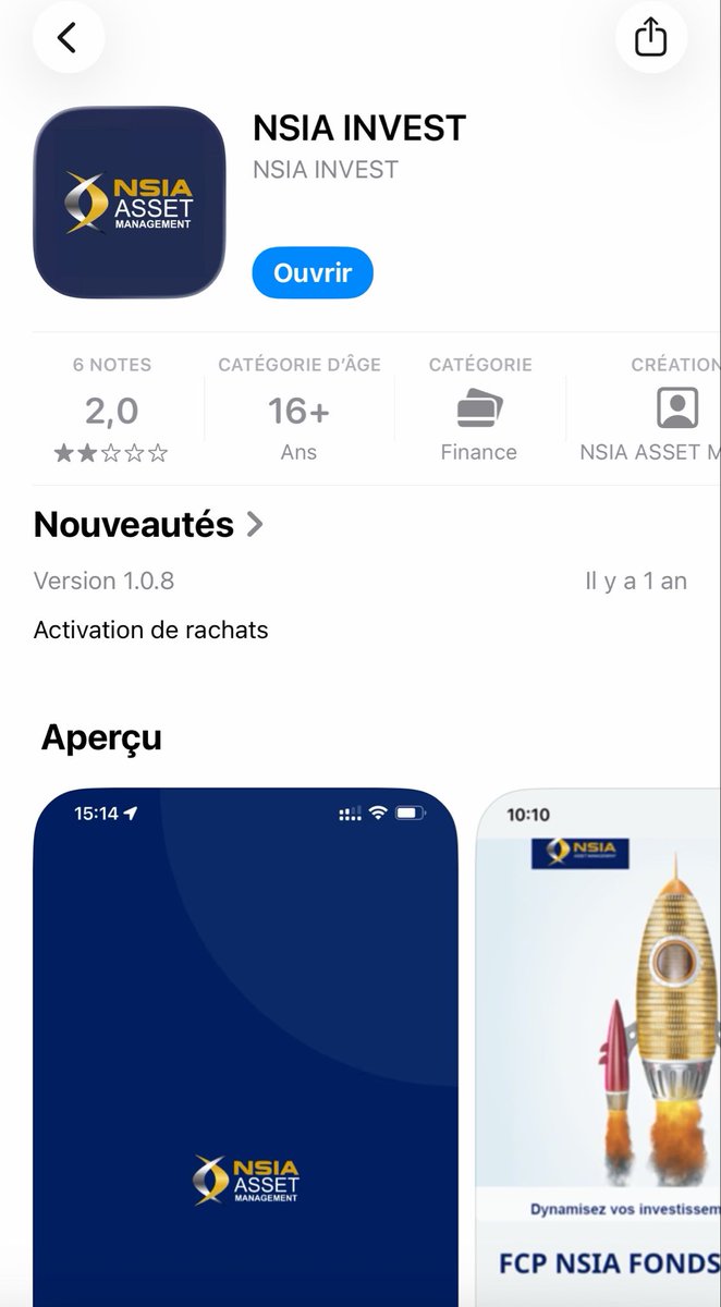 mouss__M's tweet photo. Installez l'application NSIA INVEST. 

Créez votre compte et activez le.

Vous verrez tous les FCP disponibles avec leur VL et leur rendement sur 1 an. / 6 mois

Les souscriptions commencent à 5.000 / c'est exonéré d'impôts. 

Par ex : le FCP Tawfir Halal a pris +25,8% sur 1 an. https://t.co/uIJwcA9Rlh
