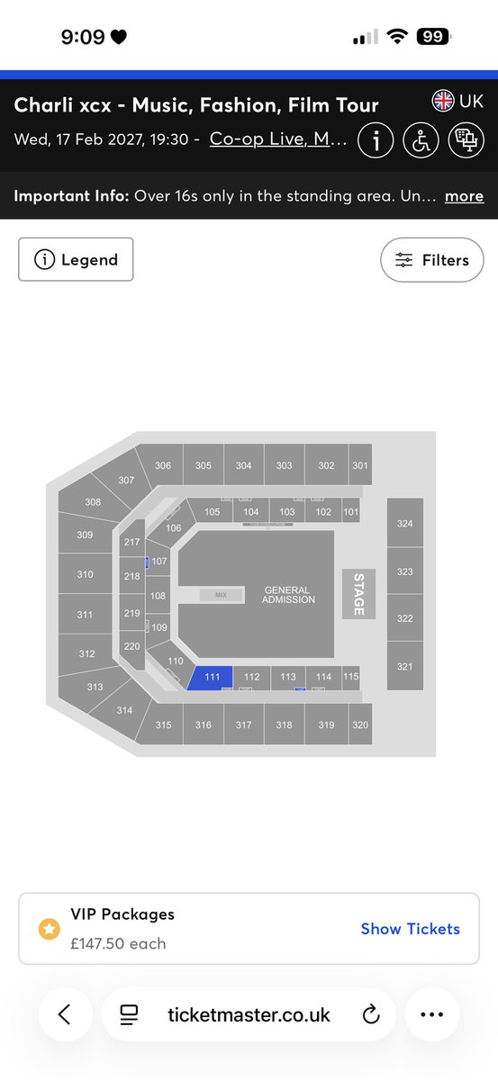 lnlecount's tweet photo. charli xcx general sale 😭 what was the point https://t.co/Y7VSWauWTF