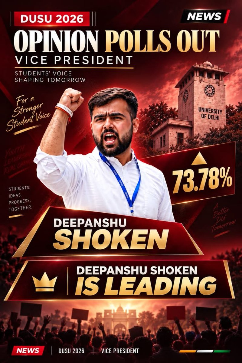 aksh55534's tweet photo. The official election process provides students with an opportunity to choose representatives for the DUSU central panel. #BallotNo2_DeepanshuForDUSU
https://t.co/MZT50mPscX