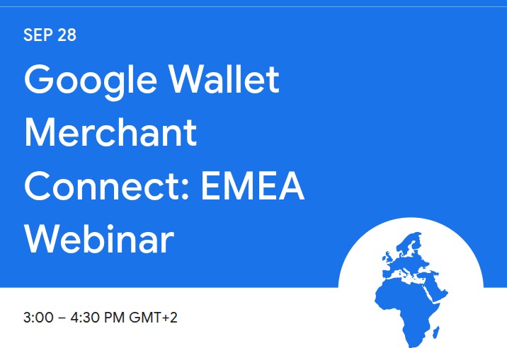 GooglePayDevs's tweet photo. Google Wallet Merchant Connect is almost here!

Join us on Sept. 28 and learn how Google Wallet is evolving into the central information hub that fuels agentic interactions across Google surfaces.

🤝 Discover how Google supports the partner ecosystem
🗺️ Understand our 2026 product development roadmap
👁️ See the technology in action
❓ Bring your most pressing questions

Register now ➡️ https://t.co/ZjmopUASua